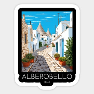 A Pop Art Travel Print of Alberobello - Italy Sticker